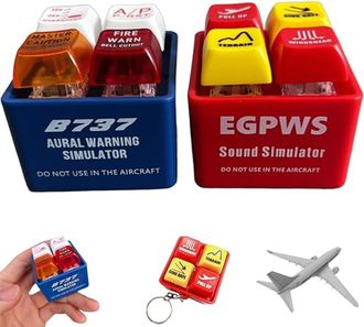 Generic Pilot and Crew Alert Keychain EGPWS Warning Sound Simulator, Aviation Cockpit Safety Button, with Bright Led Light, Stress Relief Tool, Gift for Aviat