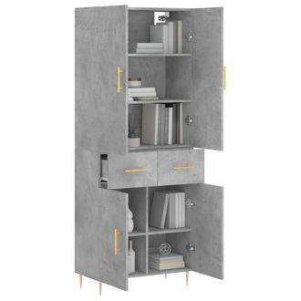 Berkfield Home Highboard Concrete Grey 69.5x34x180 cm Engineered Wood