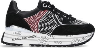 Liu Jo Maxi Wonder Sneakers - Dames - Sneakers - Zwart - 35 EU - Leer - Schoenen