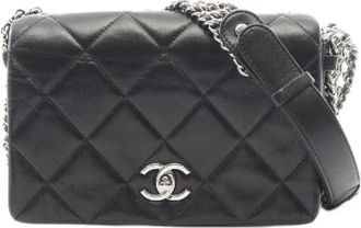 Chanel Pre-owned Matelasse Lambskin Shoulder Bag - Dames - Vintage Schoudertas - Zwart - ONE Size - Leer - Vintage