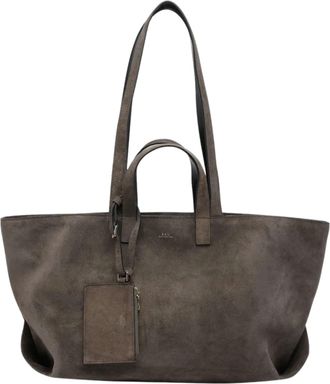 A.P.C. Gray Le Drummer Zip Suede Duffel Bag
