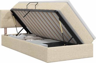 vidaXL Cama Con Almacenamiento Y Colch&oacute;n Crema 90 X 200 Cm Terciopelo Vidaxl