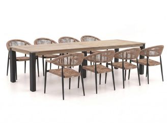 Manifesto Furniture Manifesto Belpasso/ROUGH-S 300cm dining tuinset 9-delig stapelbaar