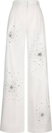 Des_Phemmes crystal-embellished trousers - White
