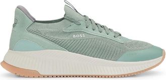HUGO BOSS Mens Ttnm Evo Trainers With Signature Detailing in.Open Green - Size UK 11