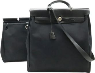 Herm&egrave;s Pre-owned Vintage Canvas Shoulder Bag - Dames - Vintage Schoudertas - Zwart - ONE Size - Vintage