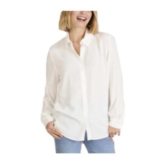 Nafnaf Witte Lange Mouwen Overhemd - Dames - Overhemden - Wit - M - Leer - Overhemden