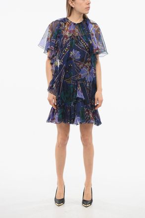 Dsquared2 Vestito Midi in Chiffon con Volant Dsquared2