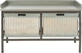 Safavieh Banco exterior en madera de acacia gris