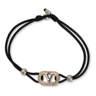 Valentino Garavani Vlogo Cord Bracelet - Heren - Armbanden - Zwart - ONE Size - Polyester - Accessoires