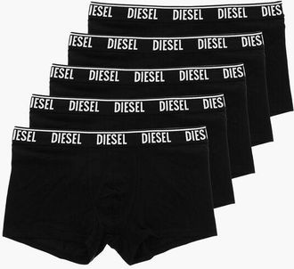 Diesel Set Of 5 Stretch Cotton Boxers With Logo Elastic size Xxl