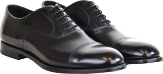 Doucal's Gladleren Oxford Schoenen - Heren - Nette schoenen - Zwart - 43 1/2 EU - Leer - Schoenen