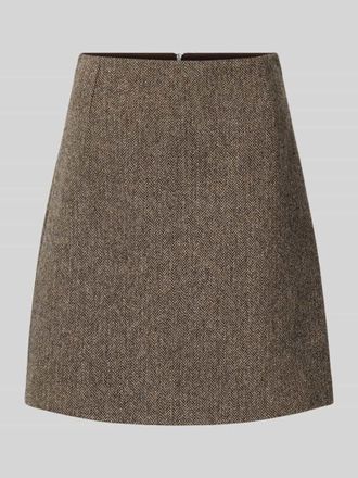 Max Mara Leicht ausgestellter Mini-Rock aus reiner Schurwolle Modell MARCHE in Dunkelbraun, Gr&ouml;&szlig;e 44