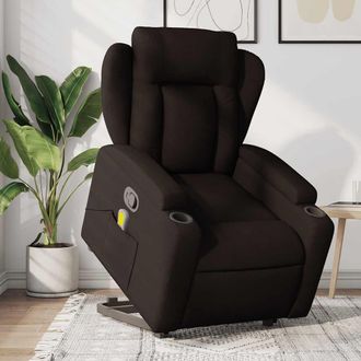 vidaXL Vidaxl - Silla De Masaje Reclinable De Pie De Tela Marr&oacute;n Oscuro