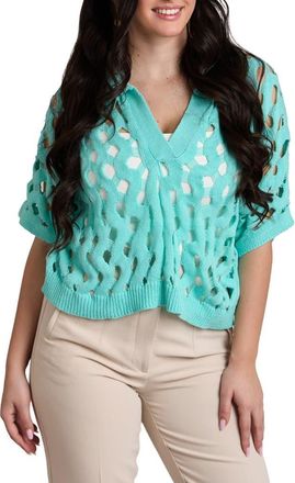Saachi Breeze Knit Shirt in Aqua at Nordstrom Rack