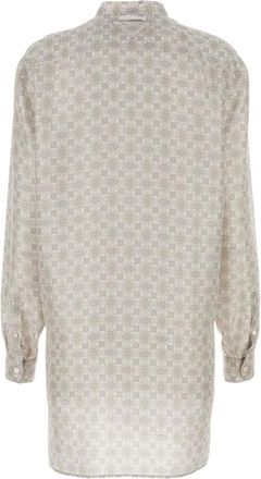 Prada Chemisier in seta con stampa - Toni neutri