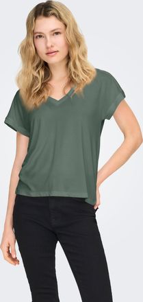 Only V-Shirt ONLY ONLFREE LIFE S/S V-NECK LACE TOP JRS, Damen, Gr. XL, laurel wreath detail:skye lace, Jersey, Obermaterial: 70% Modal, 30% Polyester, unif