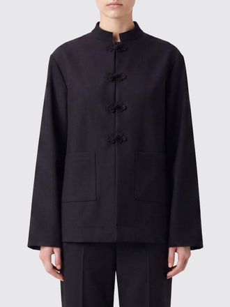 R&oacute;he Cappotto corto monopetto in lana vergine e mohair con chiusura ad alamari