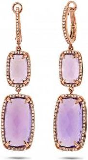 Allurez 0.52ct Diamond & 14.28ct Amethyst 14k Rose Gold Earrings