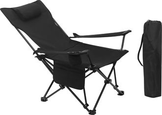 Woltu Silla De Camping Plegable Y Port&aacute;til Silla De Acampada Ligera Con Portavasos Reposacabezas Y Bolsas Estructura Met&aacute;lica Para Soportar 150 Kg Para Picn