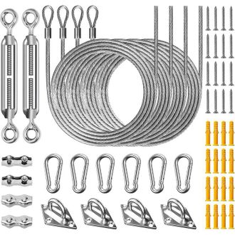 OEM Kit De Fijaci&oacute;n De 52 Piezas Para Toldos De Patio, Acero Inoxidable 304, Kit De Accesorios Para La Instalaci&oacute;n De Toldos, Con Tensor Ajustable + Cuerd