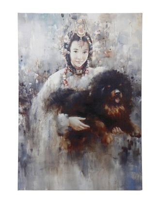 A&B Home Discontinued A&B Home Tibetan Lady & Mastiff Wall Art