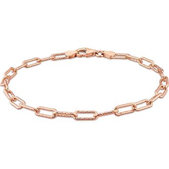 Delmar 18K Rose Gold Vermeil Paperclip Hammered Chain Bracelet at Nordstrom Rack
