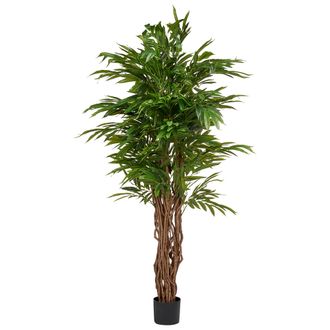 Beliani Planta Artificial En Maceta Para Interior Decoraci&oacute;n De Pl&aacute;stico Con Maceta Negra 180 Cm Willow Tree