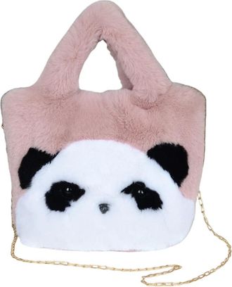 Generic Faux plush bag womens crossbody cute and versatile cartoon mini bag(dark pink)