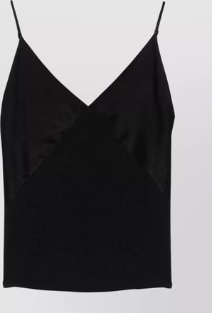 Forte_Forte satin v-neck sleeveless top and straps