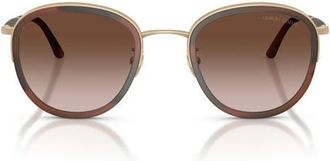 A|X Armani Exchange 49mm Small Phantos Sunglasses in Matte Pale Gold /Brown at Nordstrom