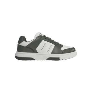 Tommy Hilfiger Schoenen, Heren, Groen, 41 EU, Leer, Leather Green Sneaker