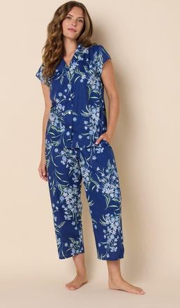 The Cats Pajamas Luxe Pima Capri in Garden Posy at Nordstrom, Size X-Small