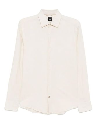 BOSS Linnen overhemd - Beige