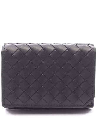 Bottega Veneta Leather Intrecciato Trifold Wallet (Authentic Pre-Loved)