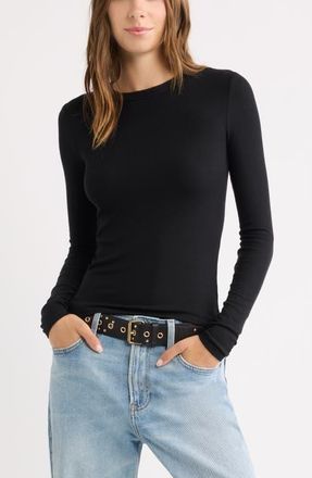 BP. Ribbed Long Sleeve T-Shirt in Black at Nordstrom, Size Xx-Small