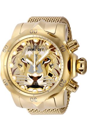 Invicta Venom 48172 Heren Horloge - Quartz Uurwerk - Roestvrij Staal met gouden Wijzerplaat - 54mm