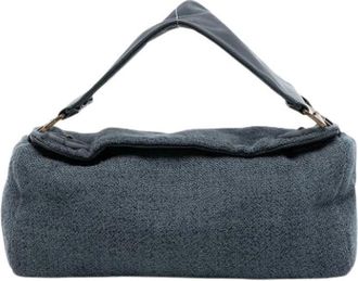 Prada Pre-owned Handbags, female, Gray, Size: ONE SIZE Pre-owned Tweed Shoulder Bag