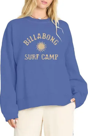 Billabong Surf Camp Heritage Graphic Sweatshirt in True Navy at Nordstrom, Size X-Small