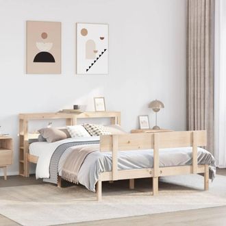 Berkfield Home Bed Frame without Mattress 140x190 cm Solid Wood Pine in Brown