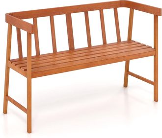 Costway Costway Banco Jard&iacute;n Exteior De Madera De Acacia, 2 Plazas, Banco Madera Con Respaldo Y Reposabrazos, 100 X 46 X 72 Cm, Hasta 360kg, Natural