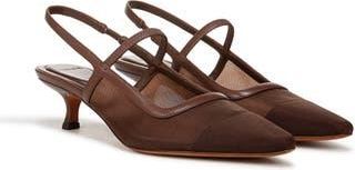 Vince Venice Slingback Pointed Toe Kitten Heel Pump in Maplewood Brown at Nordstrom Rack, Size 9