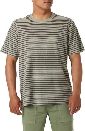 O'Neill Frontiers Stripe Terry Cloth T-Shirt in Seagrass at Nordstrom, Size Xx-Large
