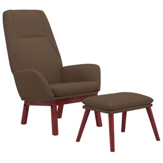 vidaXL Sill&oacute;n De Relax Con Taburete De Tela Gris Taup&eacute; Vidaxl