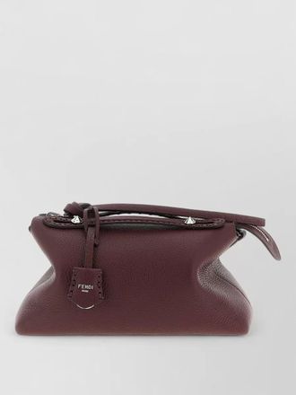 Fendi selleria medium leather clutch top handle strap
