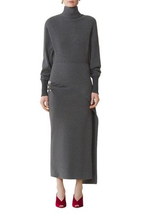 Lanvin Wool And Cashmere Midi Dress in Dove at Nordstrom, Size X-Small