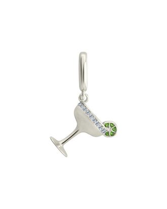 Sterling Forever Silver Cz Marg Charm