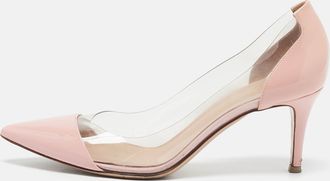Gianvito Rossi Pink Leather And Pvc Plexi Pumps