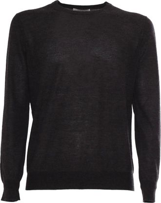 KANGRA Round-neck Knitwear, male, Brown, Size: XL Girocollo Rasato Calato