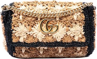 Gucci Pre-owned Gucci Small GG Marmont Raffia Crossbody Ladies 42KWI28MJ74F67ZV